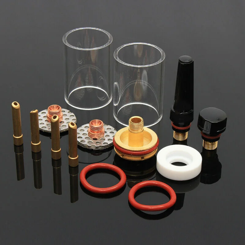 package 14pcs TIG сварочный фонарь короткие газа объектив термостойкие Стекло Набор чашек для WP-17/18/26 2,4 мм 3/3" O-образных уплотнительных кольца полуавтоматической сварки - Цвет: package 14pcs