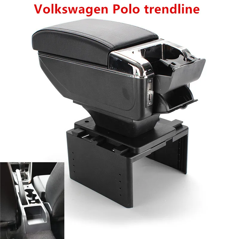 Общий подлокотник коробка из искусственной кожи автомобильный Стайлинг центральный магазин содержание для Volkswagen Polo trendline подлокотник коробка
