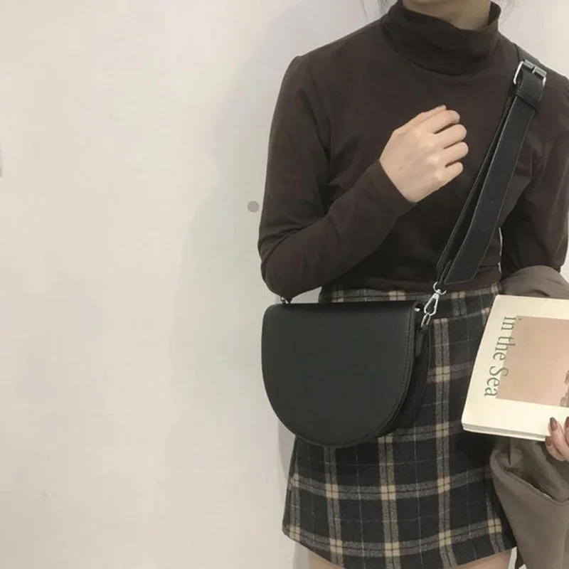 Locimole винтажные женские сумки с клапаном модные широкие плечевые ремни седельная сумка Простой корейский стиль сумка через плечо bolso mujer BIZ021 PM49