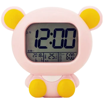 

Cute Cartoon Children Alarm Clock Luminous Digital Night Light Alarm Clock Kids Reloj Despertador Para Ni Home Decoration OO50AC