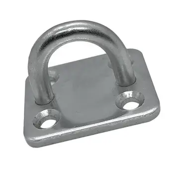 

304 Stainless Steel Square Pad Eye Plate, Marine Hardware Staple Hook Loop, For Yachts Boats Breaker Box Shade Sail