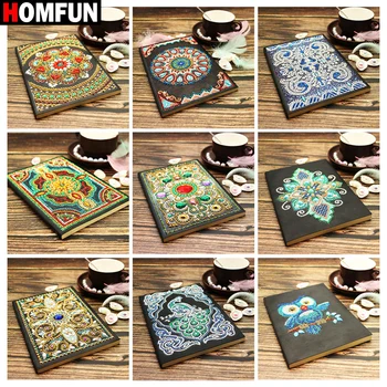 

HOMFUN A5 Notebooks 5D DIY Diamond Painting Special Shape Diary Book Diamond Embroidery Cross Stitch Rhinestones Decor Gift