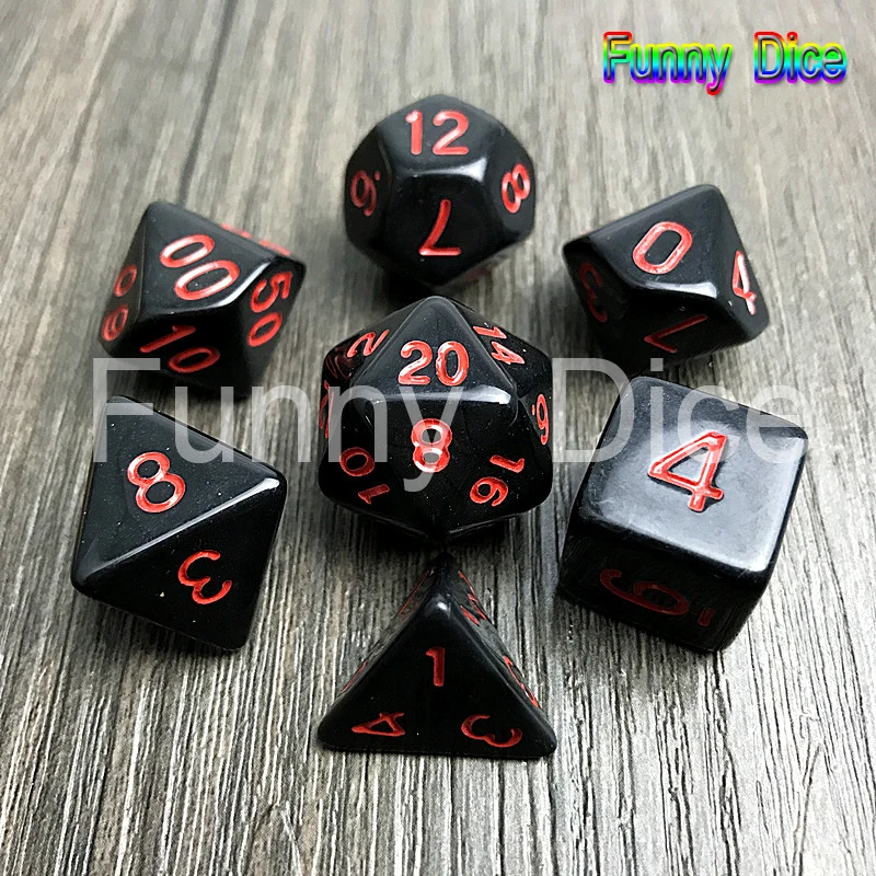 7pc/set Multi Sided Dice Without Opaque Effect D4 D6 D8 D10 D12 D20 Playing Games Set for Home Gambling Board Game|Кубики| |