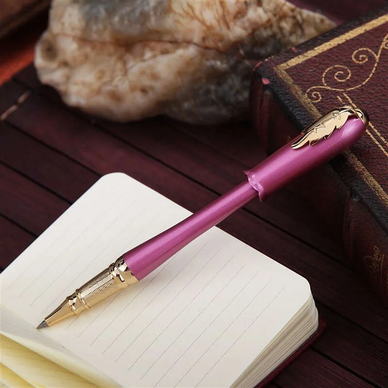 Lição de Casa Picasso Luxo Metal Pimio Rolo Bola Caneta Presente Feminino Roxo Bud Folha Clipe Escritório Assinatura Exame Escrita 986 2 caneta presente feminino roxo bud folha clipe
