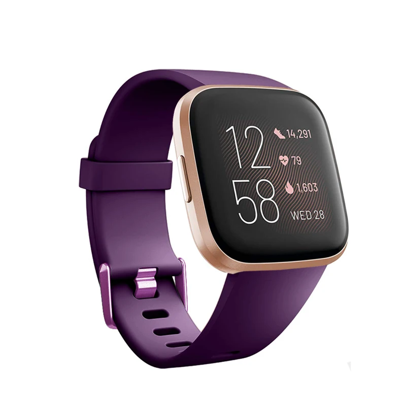 Dark purple Подходит для Fitbit Versa 22 мм ремешок для часов мужской силиконовый универсальный ремешок 22 мм сменный мужской т-ремешок для Fitbit Versa 2 для женщин - Цвет: Dark purple