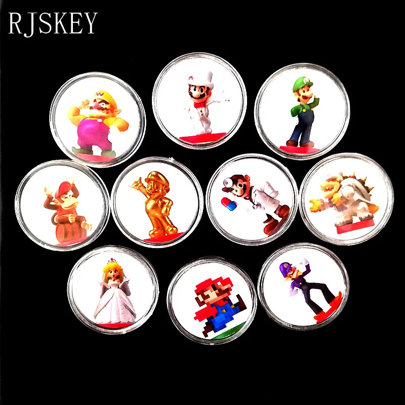 10Pcs Super Mario Полный набор 10 шт. Супер Марио Одиссея Amiibo NFC карты Коллекционная монета тег NS/переключатель Avaliable Zelda Splatoon Smash Bros Diablo - Цвет: 10Pcs Super Mario