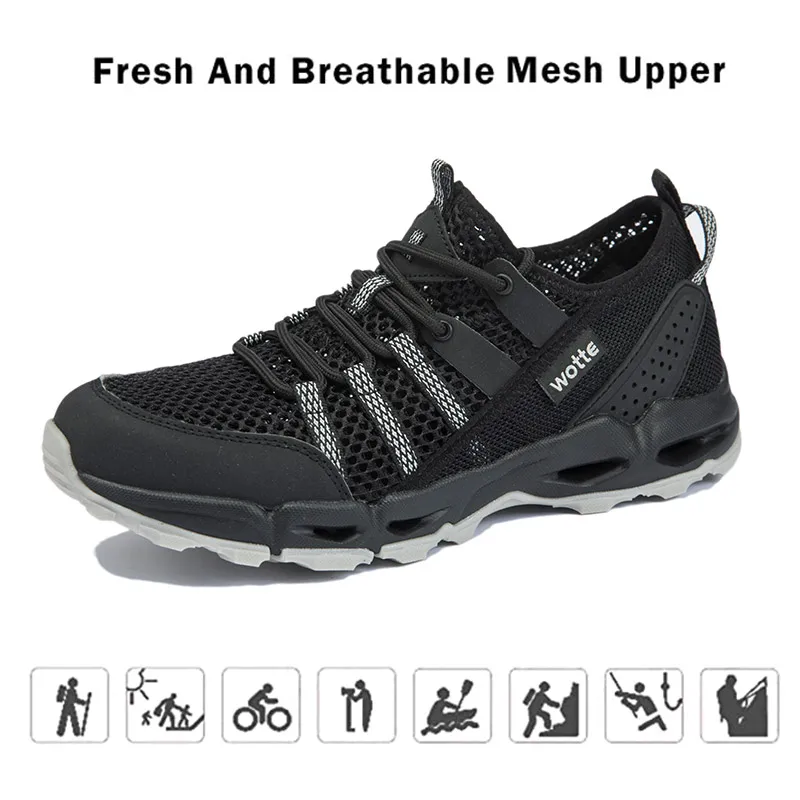 WOTTE Men Casual Shoes Fashion Full Mesh Breathable Mesh Shoes For Men Top Rubber Sole Comfortable MenS Shoes zapatillas hombre 3