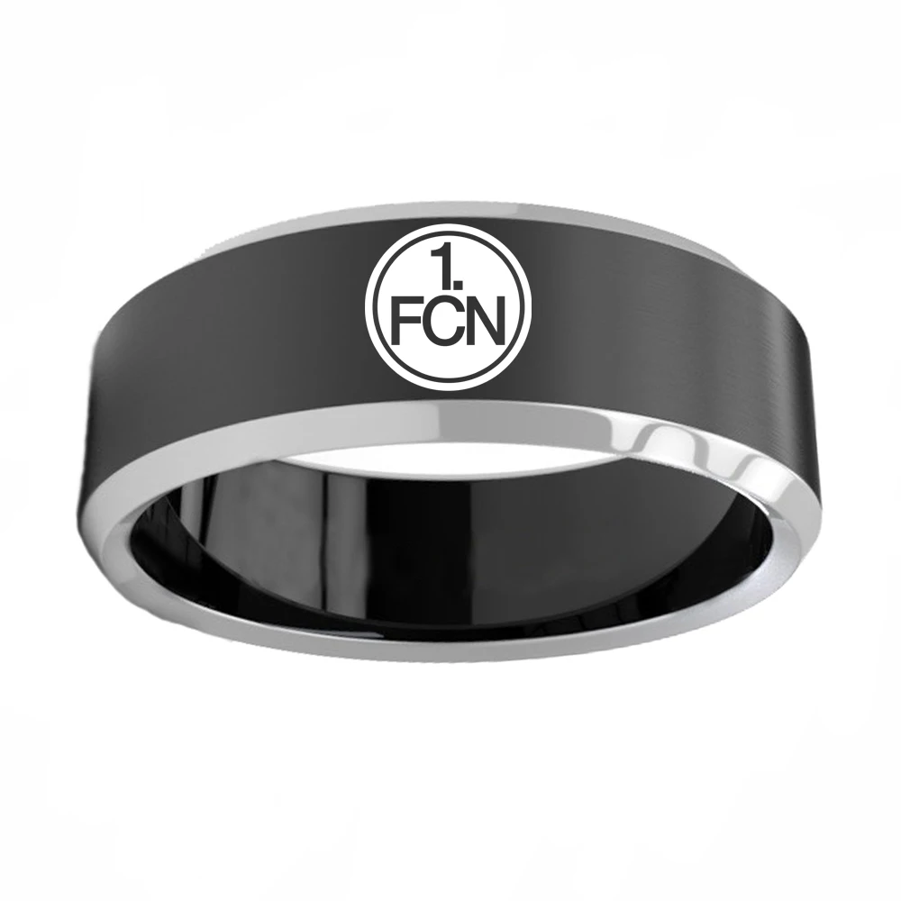 

Nurnberg F.C Football Club Logo Fans Ring 8mm Custom DIY Laser Name Logo Stainless Steel Ring for Mens Gifts