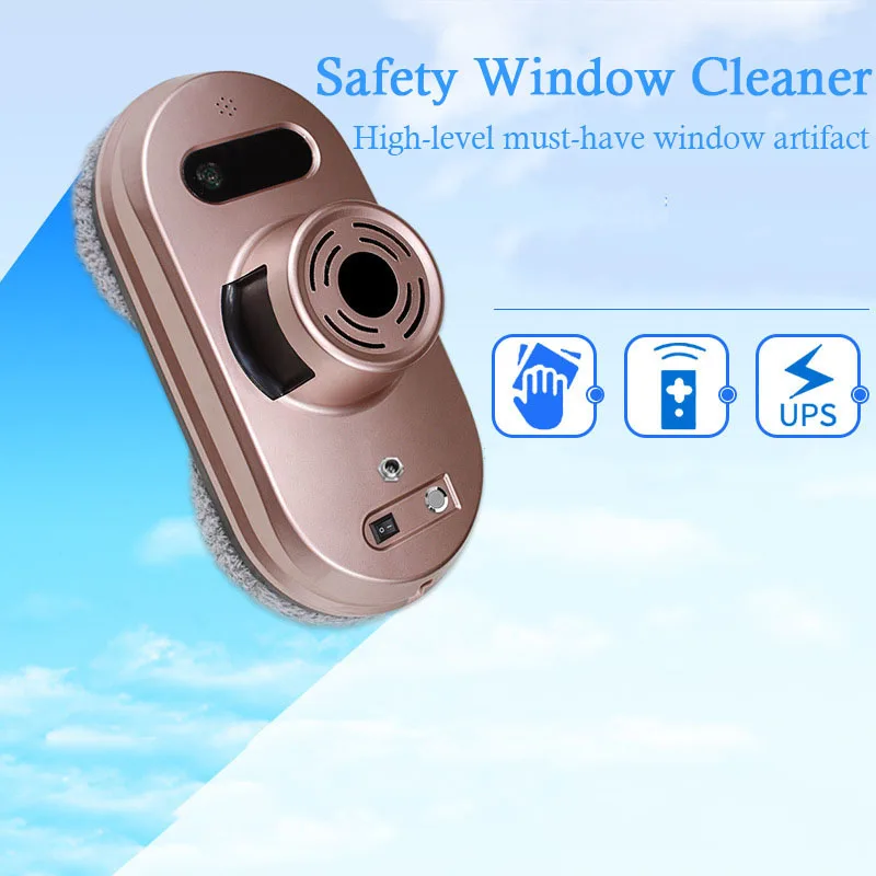 80W Window Cleaning Robot Glass Cleaning Robot Automatic Window Cleaning Machine Household Window Cleaning Robot Rose Gold