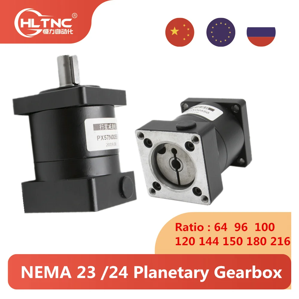 NEMA 23 24 Планетарная коробка передач соотношение 64 96 100 120 144 150 180 216 для Nema23 Nema24