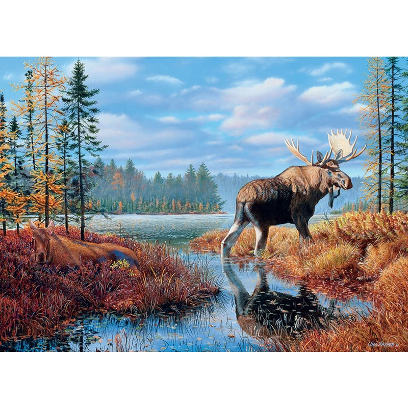 5D Diy Алмазная вышивка Moose Marsh рукодельные Кристаллы Стразы мозаика крестиком