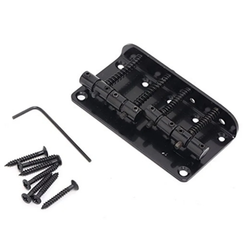 

4 String Vintage Style Bass Hardtail Bridge for Precision Jazz Bass Top Load Upgrade,Black