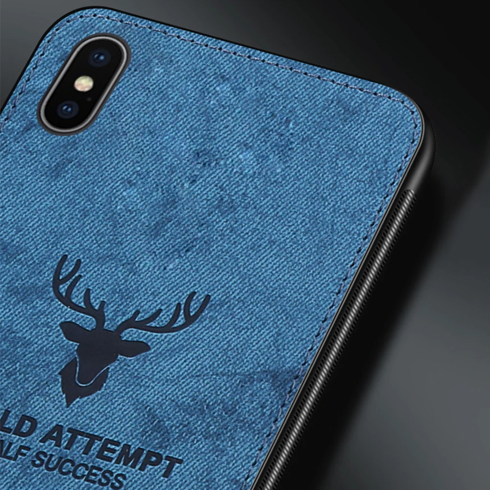 Магнитный тканевый чехол с рисунком оленя для iPhone 11 Pro XS MAX XR X 7 8 Plus, встроенный Магнит, мягкая задняя крышка из ТПУ для huawei mate 30