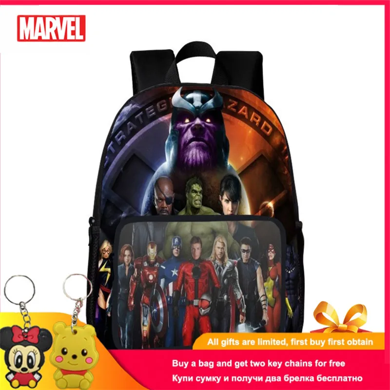 Детский Школьный рюкзак MARVEL с 3D принтом, школьный рюкзак для мальчиков и девочек, Модный повседневный рюкзак, детский студенческий рюкзак, сумка для компьютера