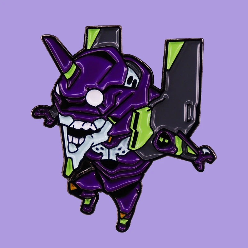 Eva-01 Unit-01 Robot Mecha Anime Enamel Brooch Pins Badge Lapel ...