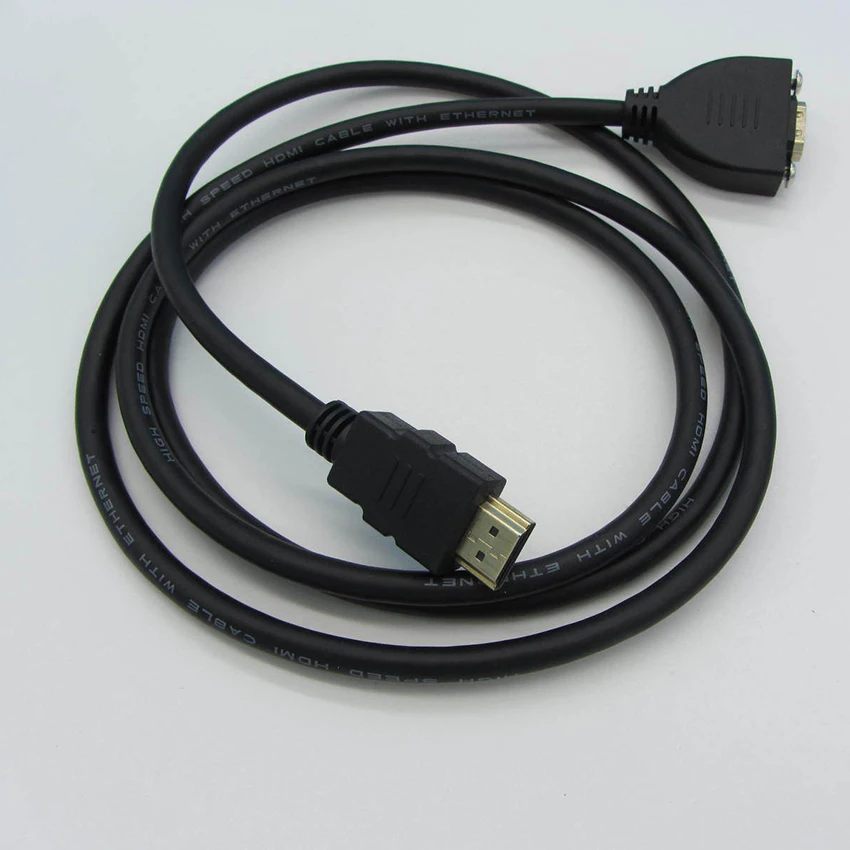 HDMI кабель для монтажа на панель позолоченный Высокоскоростной с винтами папа