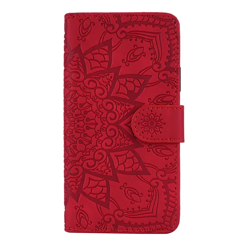 Матовый кожаный чехол для Xiao mi Red mi 7A Note 8 7 6 5 Pro 4X K20 Poco F1 Red mi 8 Lite 9 9T Note7 A3 флип 3D рельефный чехол для книги - Цвет: Красный