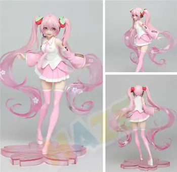 

Hot Anime Hatsune Miku Sakura Cherry Blossoms 18cm PVC Action Figure Statue Model Toy New Collection No Box Great Xmas Gift