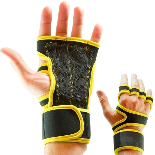 Guantes de entrenamiento para levantamiento de pesas para hombre y mujer,  agarraderas de gimnasia para fisicoculturismo, Protector de manos para  gimnasio, 1 par guantes gym - AliExpress