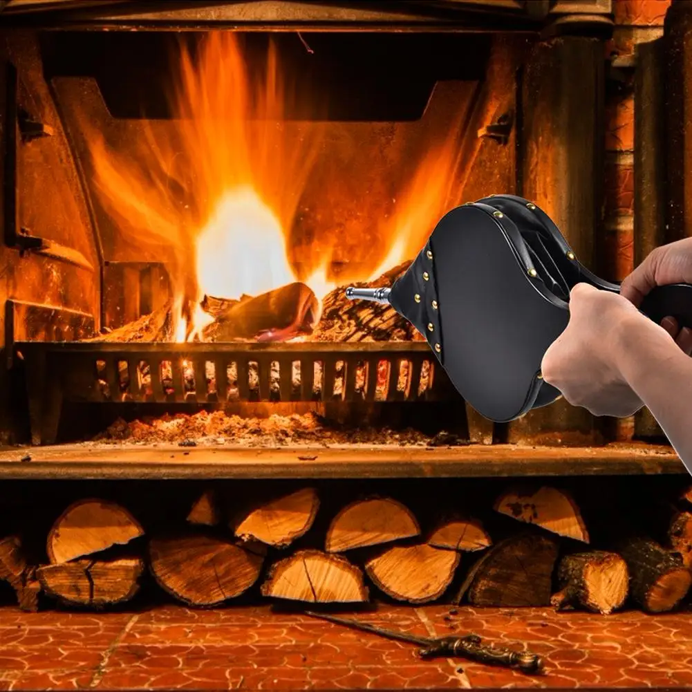 Tradition Fireplace Blower Wooden Fireplace Blast Multi-layer Board  Artificial Leather Wind Tiger Fan Hand Dryer Barbecue Tools - AliExpress