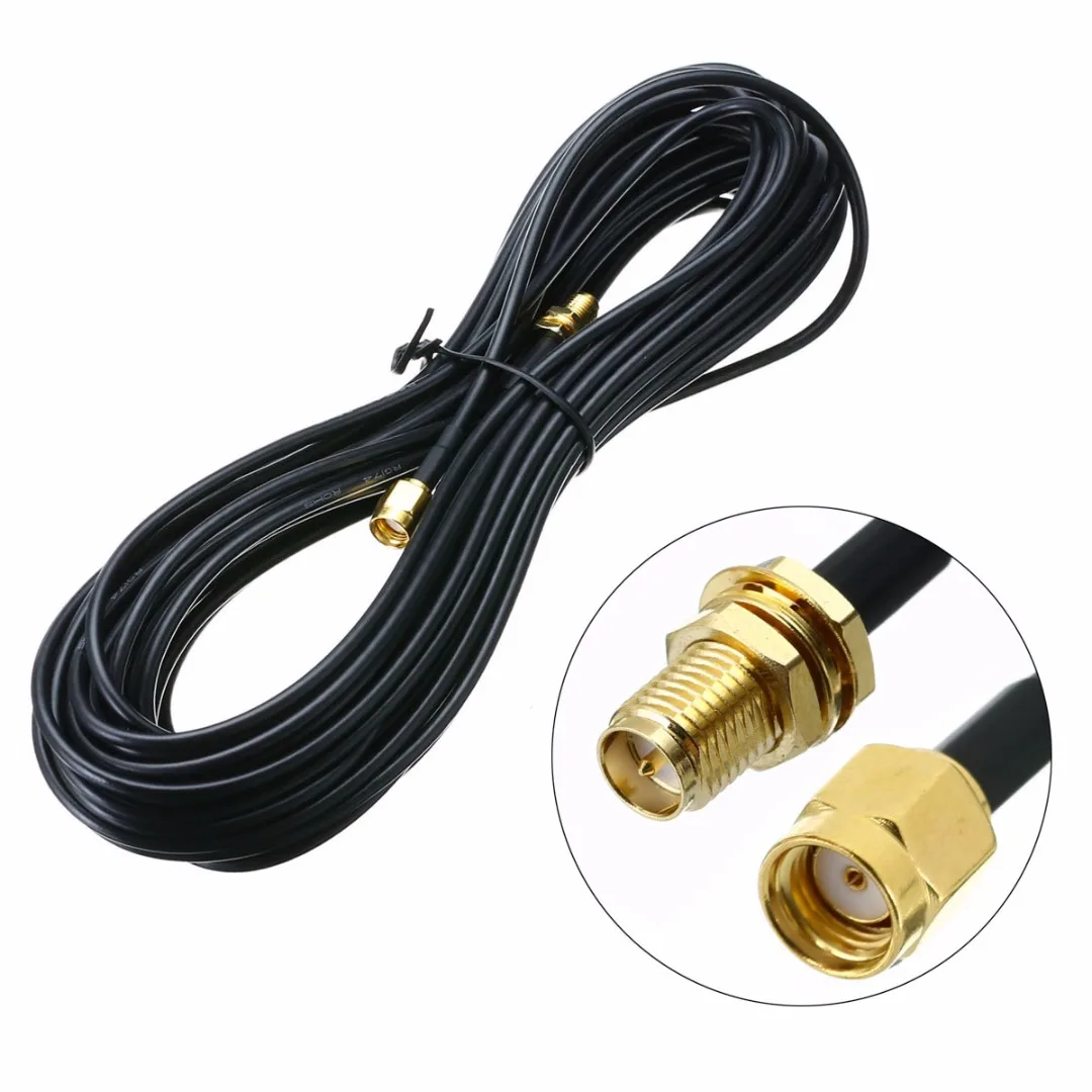 WiFi Wireless Router 10M Extending Wire RP-SMA Extension Cable Line Antenna Connector Coaxial Cord Signal Transfering