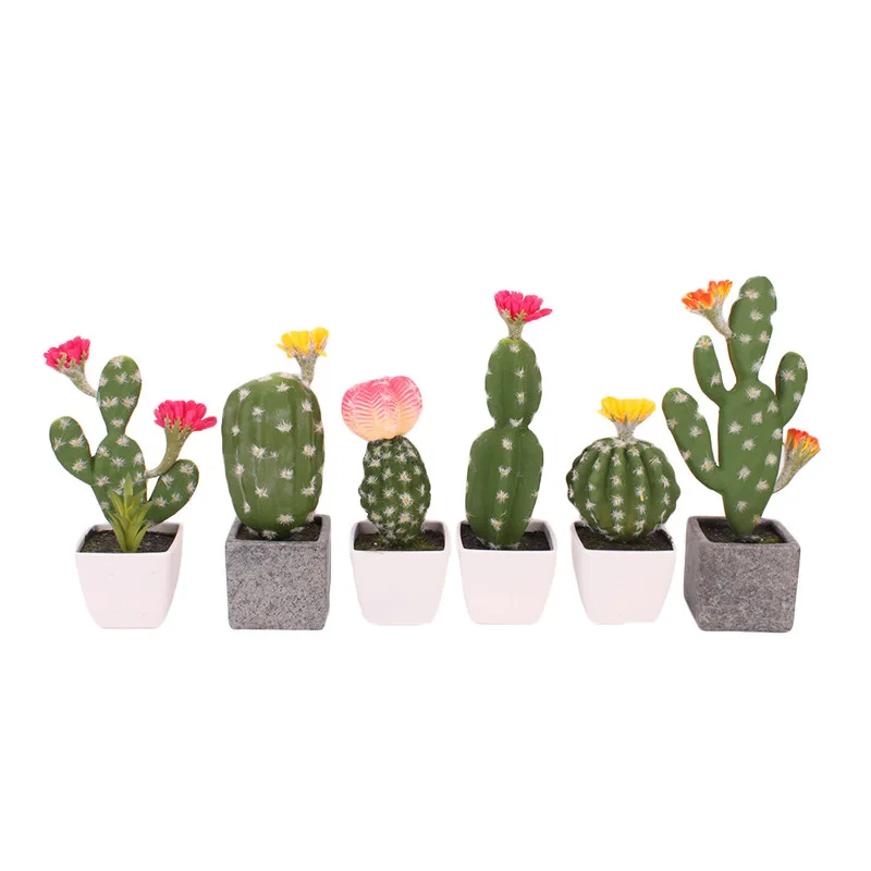 

Artificial Plastic Cactus Succulents Prickly Pear Potted Plant No Pot Eco-Friendly Simulation Home Office Desktop Decorations