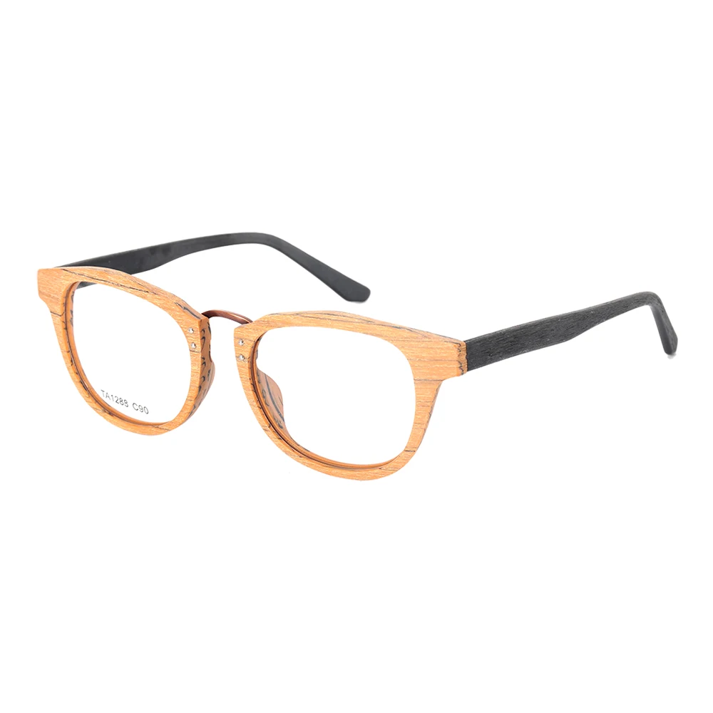LONSY, модные ацетатные оптические очки с деревянной оправой, ретро очки для близорукости, для женщин и мужчин, анти синий светильник, очки - Цвет оправы: C90