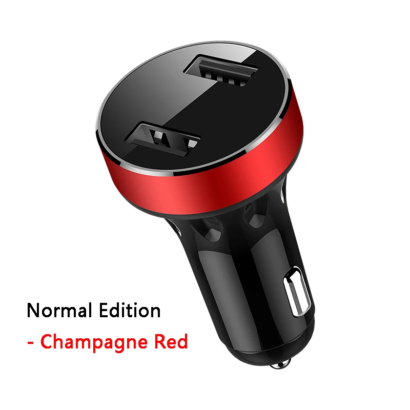 Red.3 Автомобильное зарядное устройство с 2 usb-портами 3,1 А, ЖК-дисплей, быстрое автомобильное зарядное устройство с двумя портами USB 12-24 В, адаптер питания для путешествий, аксессуары для автомобиля - Название цвета: Red.3