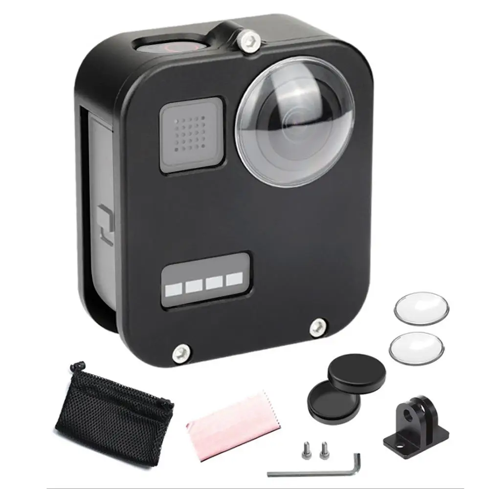 Cage JINSERTA корпус Оболочка Чехол для Gopro Max CNC алюминиевый сплав Защитная клетка с крышкой объектива для GoPro Max - Цвет: Cage