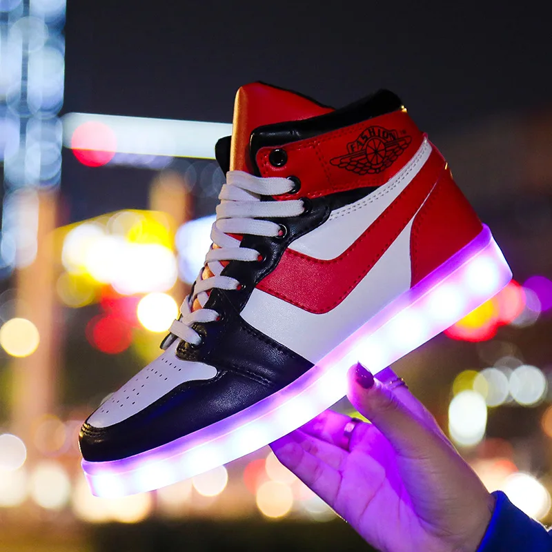 Size 35-44 Mens & Womens Luminous Sneakers with Light Up sole USB Charging Glowing LED Shoes for Children Sneakers With Lights