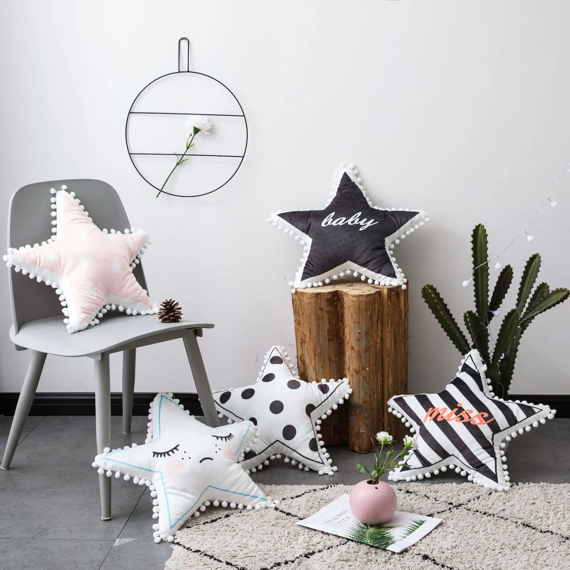 Подушка в форме звезды для детской комнаты плюшевая игрушка подушка шеи Офисная