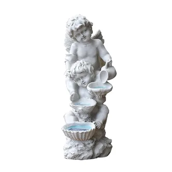 

Crafts Garden Courtyard Lawn Decoration R2977 Angel Modelling with Lamp Statue Resin European Figure Arts Sculpture Outdoor LED