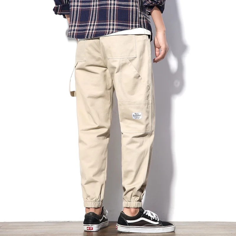 

Large Size 2019 Autumn New White Wall-Style Origional Japanese-style Large Size Men's Loose-Fit Cloth Label Beam Leg Trousers Ca