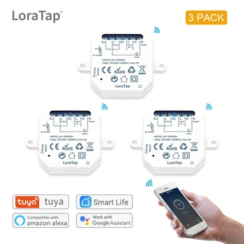 

1/9Pieces LoraTap Mini DIY Smart Switch Small Tuya Remote Control Wifi Switch Support An External Work with Alexa Google Home