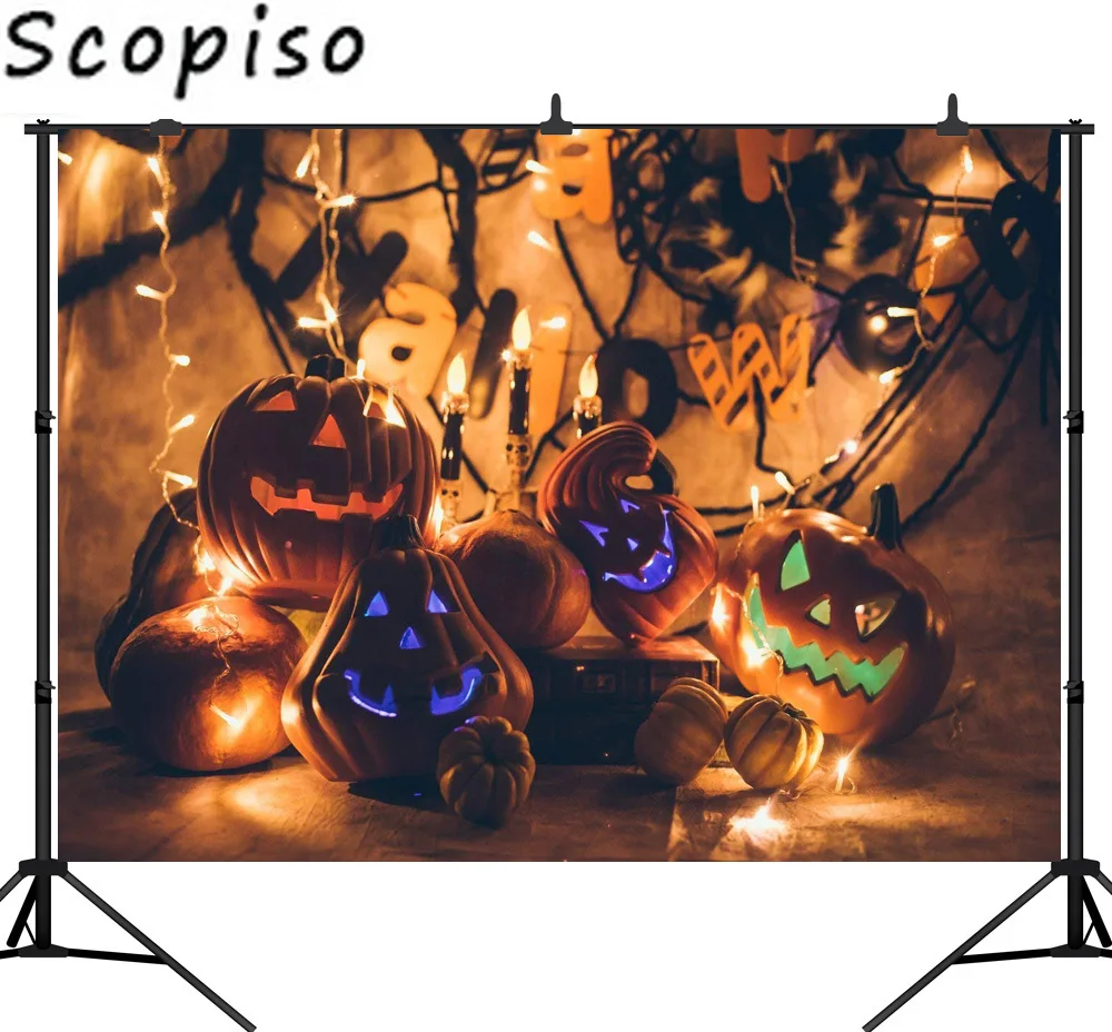 Бесшовные фоны для фотосъемки в стиле Хэллоуин с изображением тыквы фонаря |