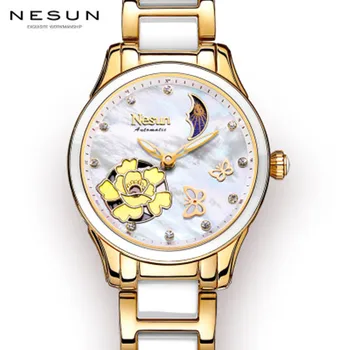 

NESUN Watch Butterfly Love Flower Series Ladies Quartz Watch Business Waterproof Luminous Ceramic Wristband Watches