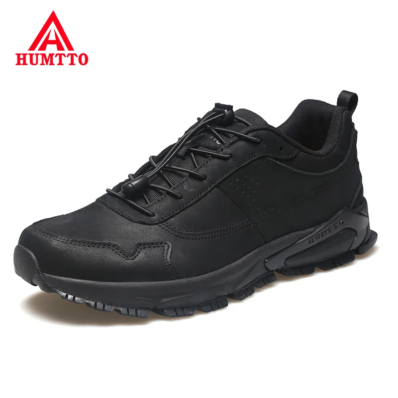 HUMTTO Leather Hiking Shoes Breathable Mountain Trekking Sneakers for Men Waterproof Outdoor Climbing Camping Sport Mens Boots