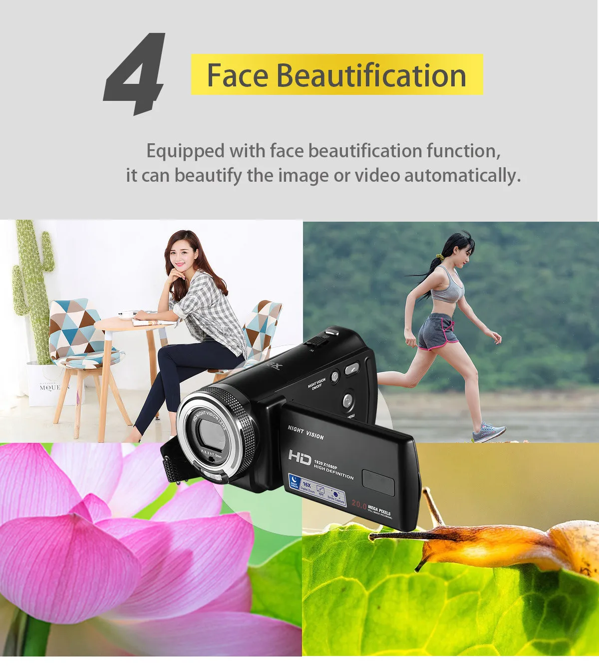 Видеокамера ночного видения HDV беспроводная видеокамера 20MP 3 0 &quot1080P HD Pro Цифровая