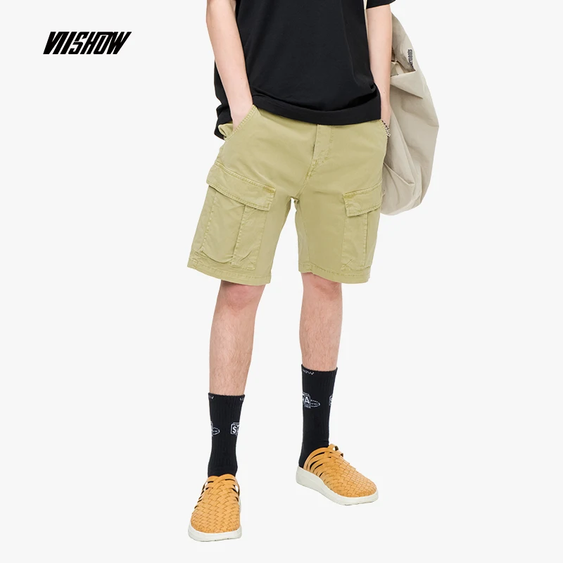 VIISHOW khaki Multi-pocket shorts men five trousers summer new male casual short trousers Men's Tooling shorts KD2201192