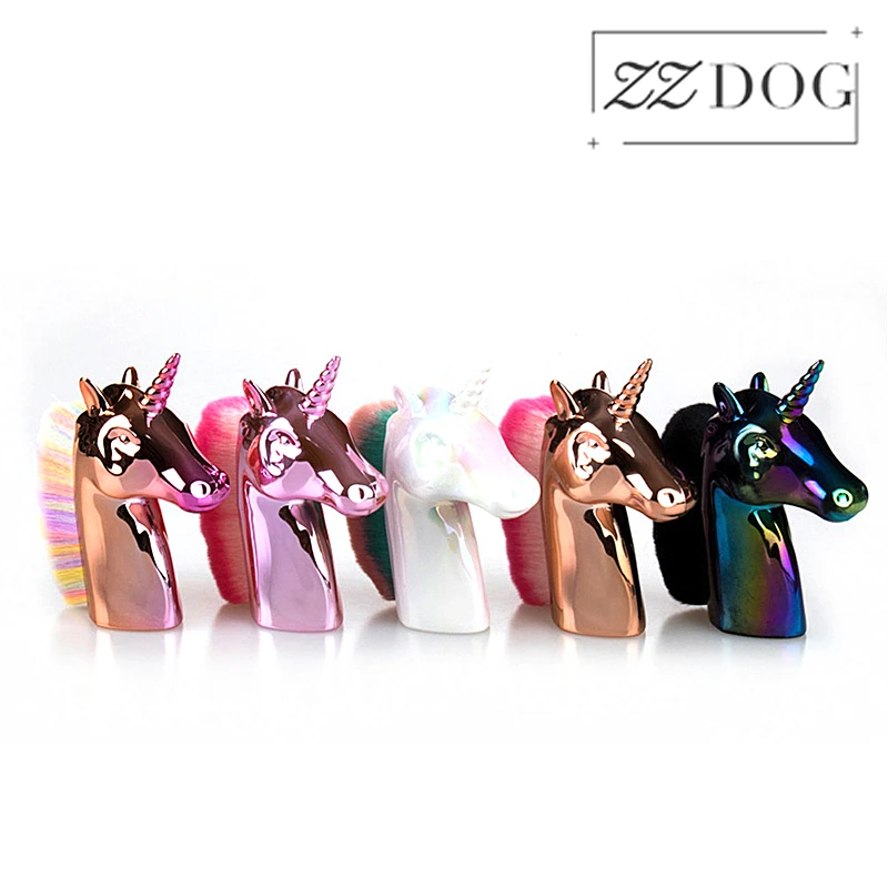 ZZDOG 1 шт. портативная Кисть для макияжа с единорогом многофункциональные бесшовные пушистые кисти пудры