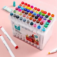 Ensemble de marqueurs artistiques pour enfants, stylos de 24/36/48 couleurs, pour dessiner, peint à la main, Double extrémité, fournitures d'écriture 