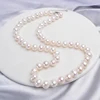 ASHIQI véritable collier ras du cou de perles d'eau douce naturelles 8-9mm blanc près de perles rondes bijoux cadeaux pour les femmes ► Photo 2/6