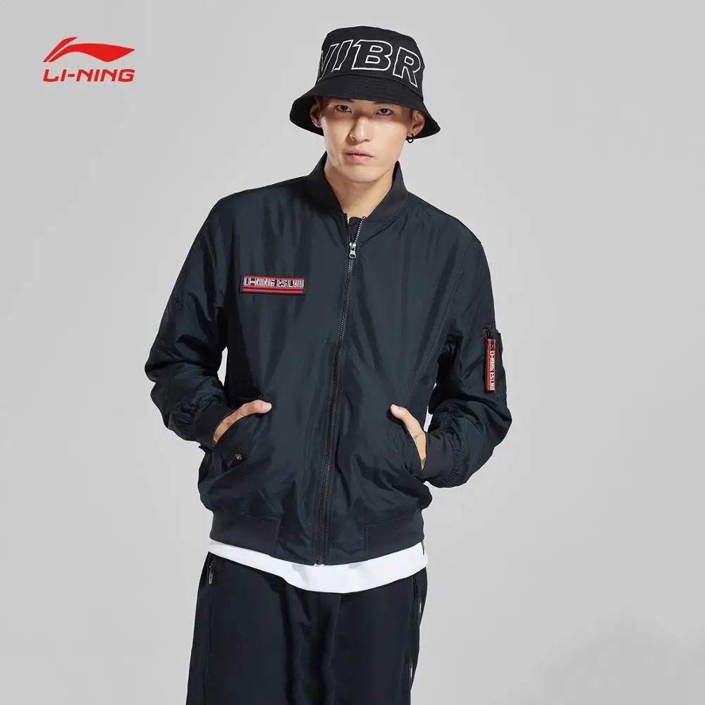 Мужская спортивная куртка Li Ning классическое пальто из 100% полиэстера с воротником