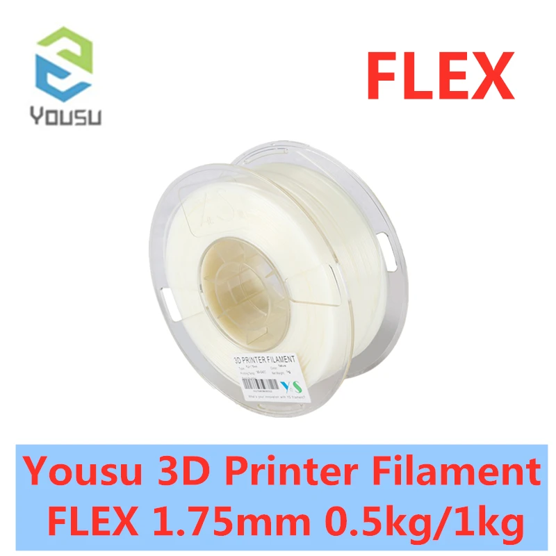 YouSu, высокое качество, 1,75 мм, 0,5 кг/1 кг, гибкий 3d принтер, нить, много цветов, 3d нити, 3d принтер, материалы для FDM 3D принтера