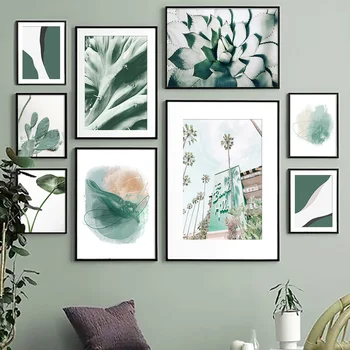 

Cactus Lotus Leaf Tree ABstract Painting Wall Art Canvas Painting Nordic Posters And Prints Wall Pictures For Living Room Decor