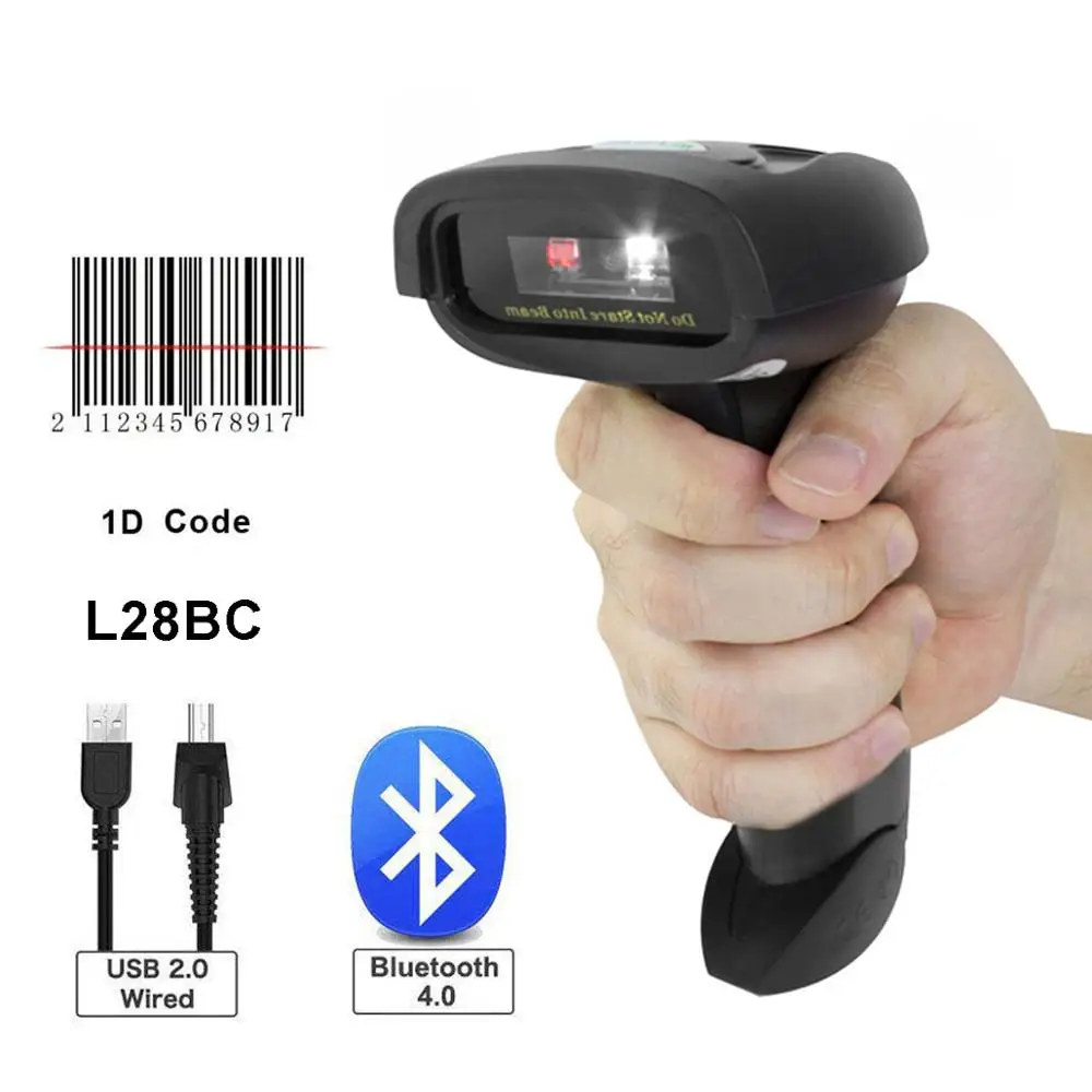 HW-L98W беспроводной сканер штрих-кода и HW-L28BT Bluetooth 1D/2D qr-код Reader PDF 417 для мобильного телефона Android iPad iPhone - Цвет: L28BC Bluetooth CCD