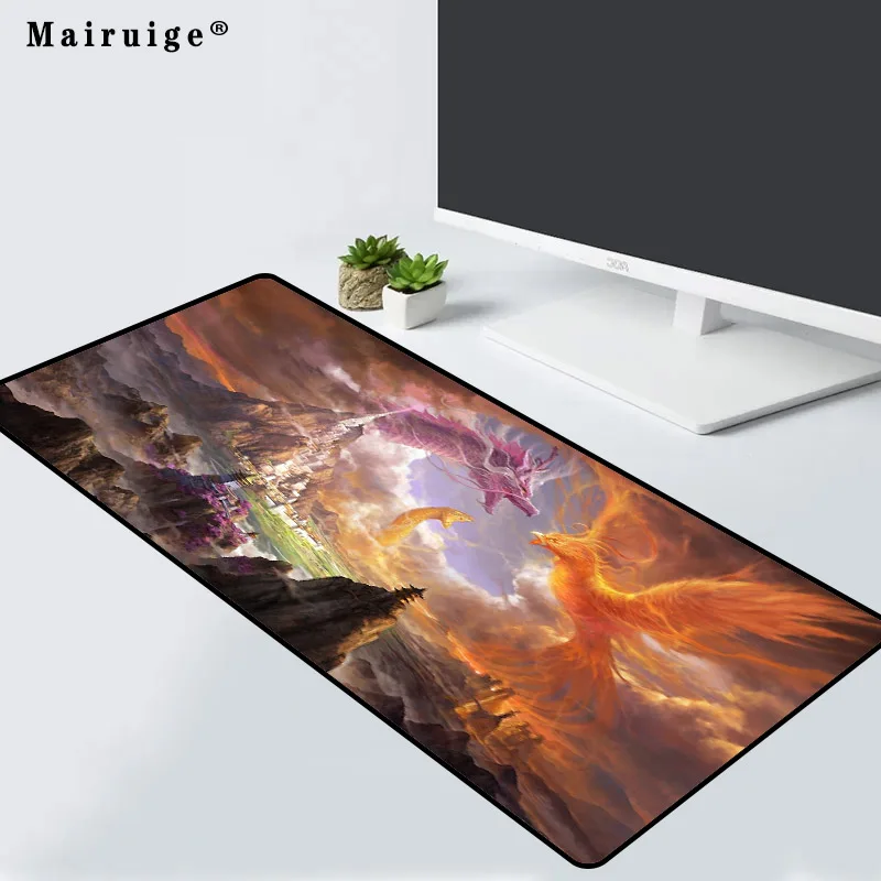 

Mairuige Gaming Mouse Pad Landscape Dragon and Bird Pattern Mousepad Accessories Computer Notebook Office Keyboard Desks