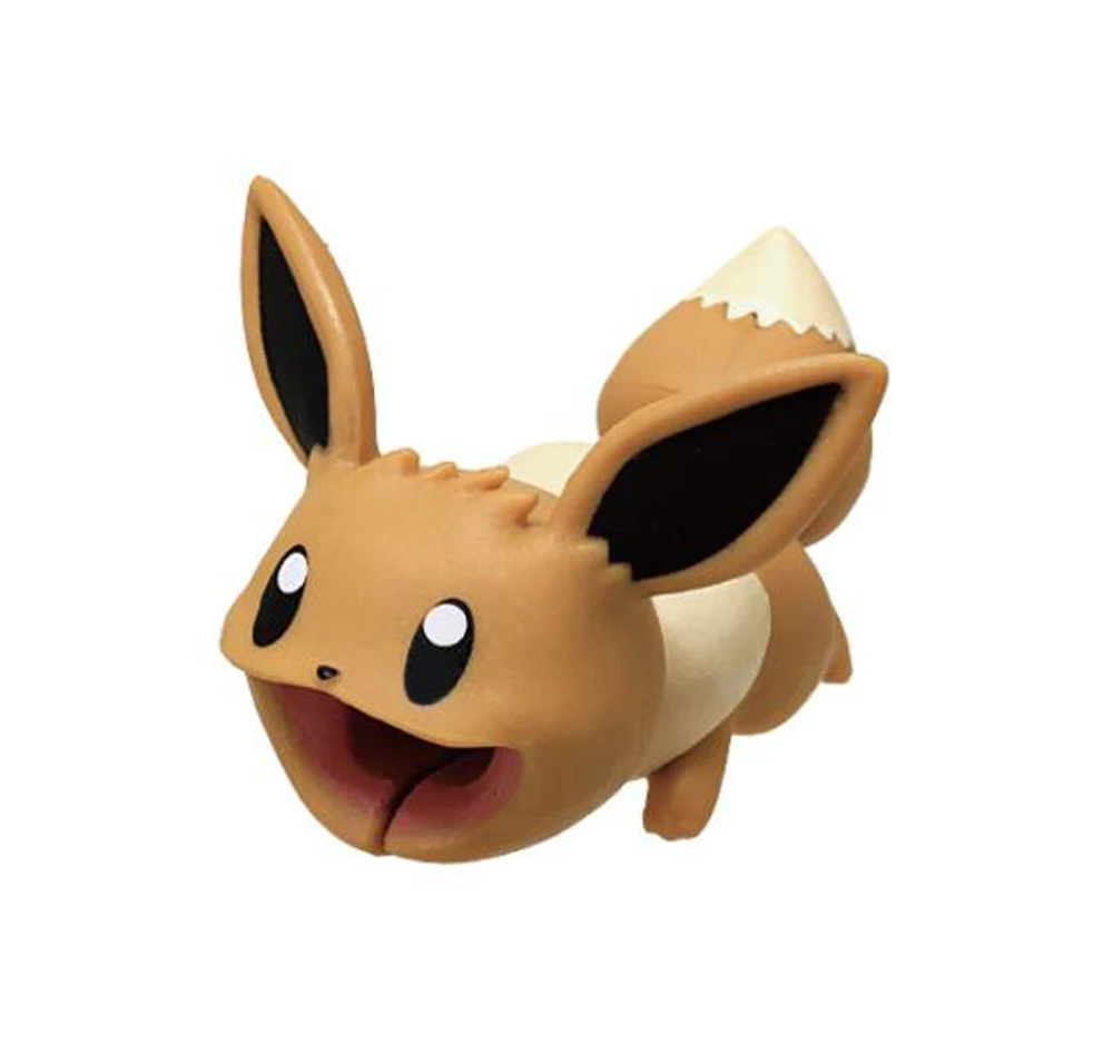 Free Shipping EMS 100/Lot 6 Styles Pikachu Eevee Psyduck Meowth Snorlax Piplup 3.5CM PVC Animal Cable Protector Action Figures - Цвет: Eevee