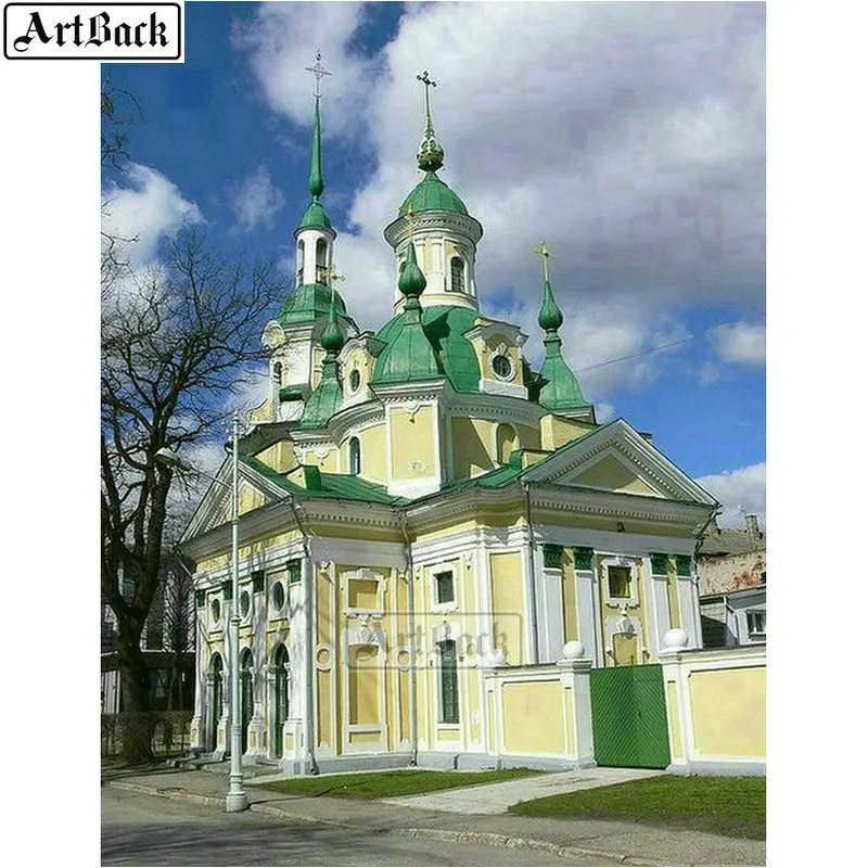 5d алмазная Картина Пейзаж с замком полный квадрат 3d Алмазная мозаика