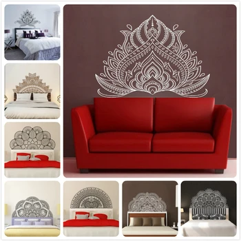 

Namaste Mandala Headboard Yoga Lotus Meditation India Buddha God Om Symnol Art Wall Sticker Vinyl Interio Bed Room Home Decor